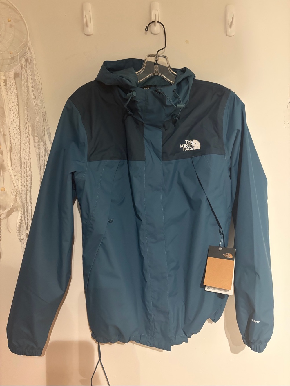The North Face Dark Teal Two-Tone Hooded Rain Jacket